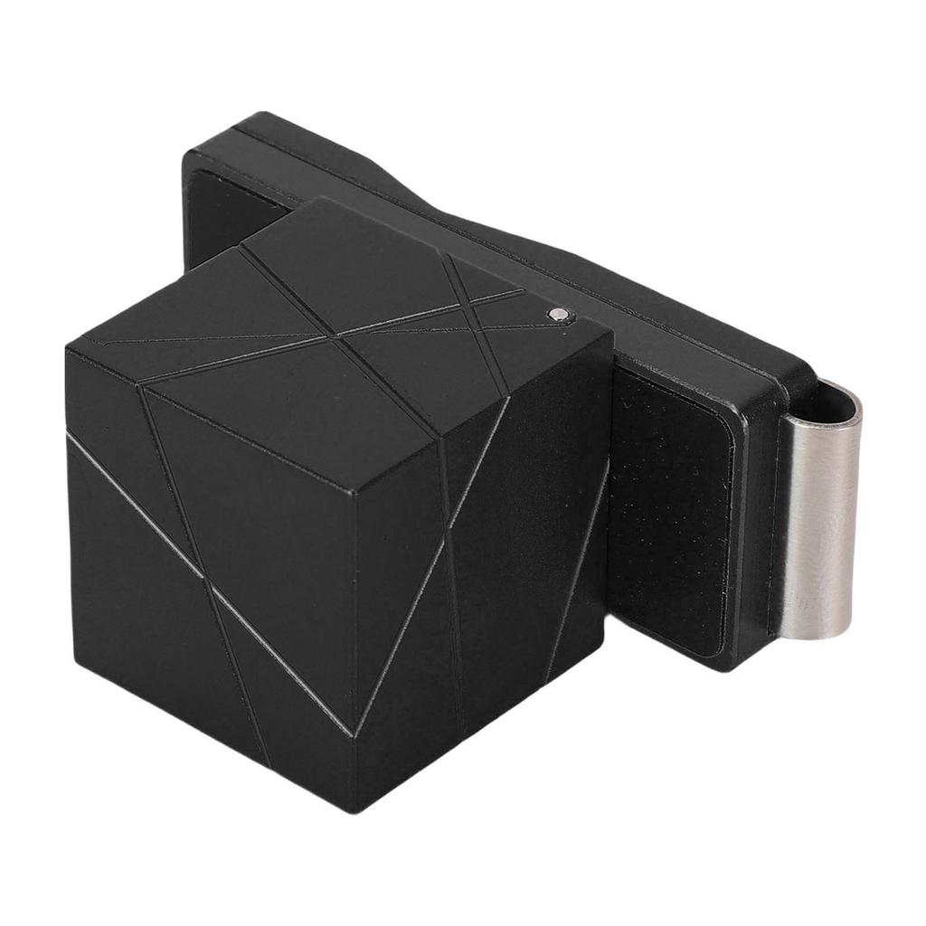 Pool Cue Chalk Holder Aluminum Alloy Flip Cover Chalk Box with Back Clip for Standard Chalks Black