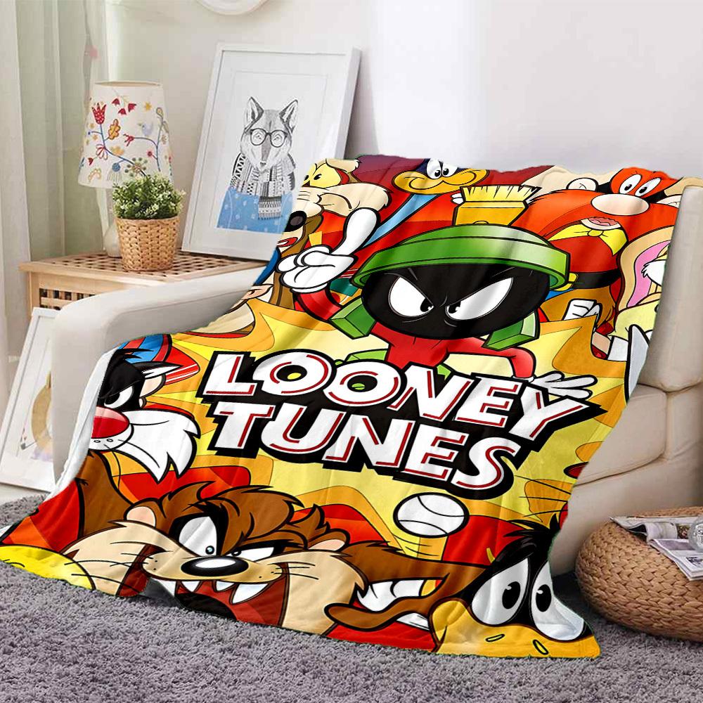 1pc Looney Tunes Flannel Throw Blanket Lightweight Soft Warm All Season Blanket for Sofa, Bed, Travel,L1029027
