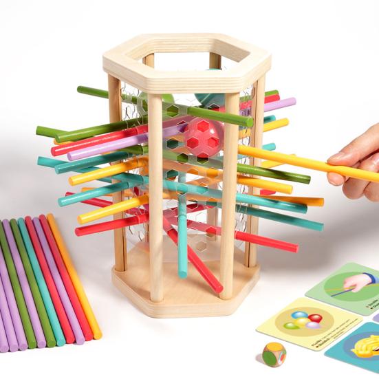 1 набор деревянных игральных костей с 35 палочками и 5 шариками для развития мелкой моторики, счета палочками, образовательной настольной игры для малышей и мальчиков и девочек в подарок