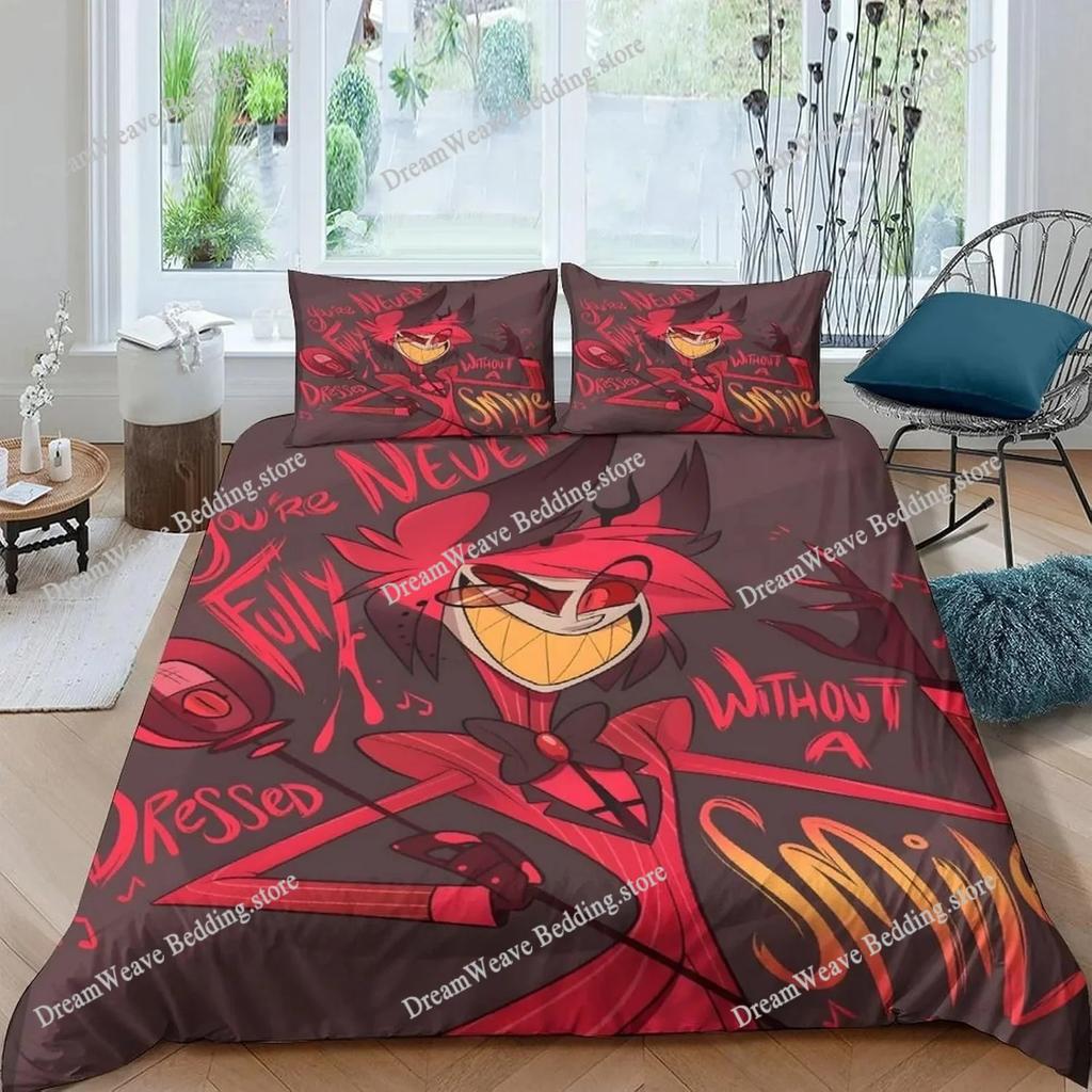 Комплект пододеяльника Hazbined Hotel Мультяшный Чарли Вэгги Аластор AD Комплект пододеяльника и наволочек Комплект постельного белья Полный Двуспальный Королевский размер