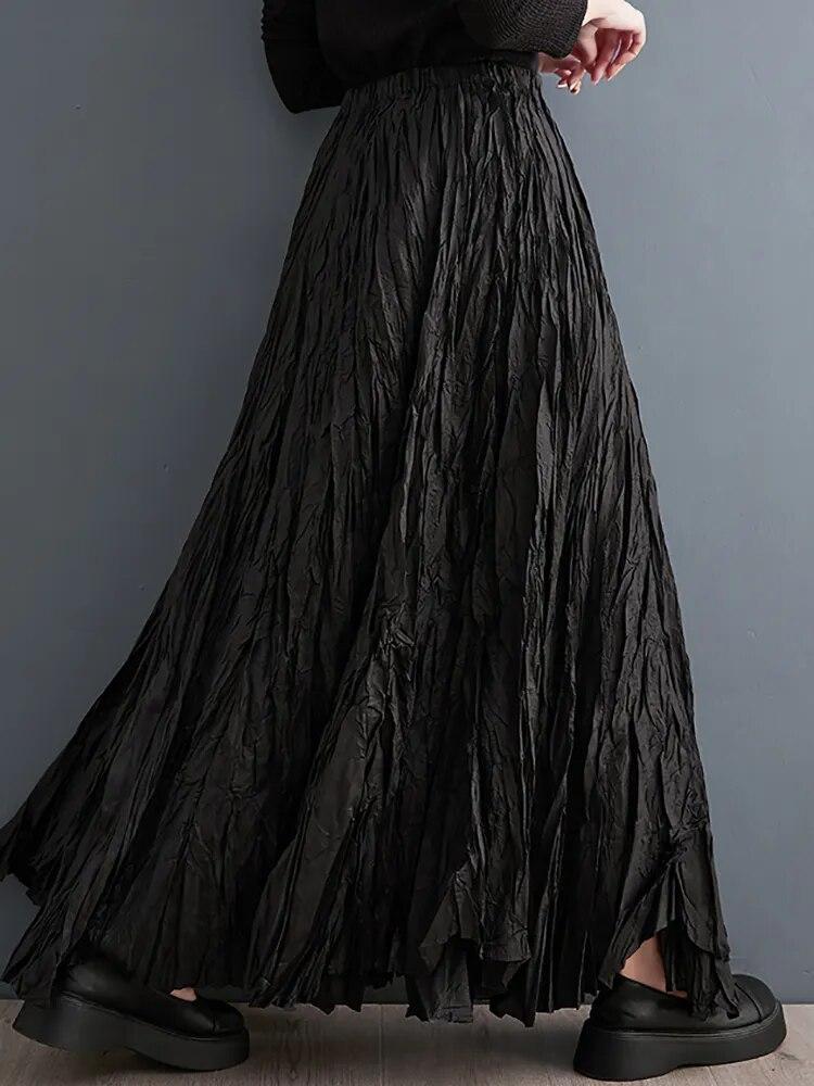 Xitao Однотонные повседневные юбки со складками HQQ1552