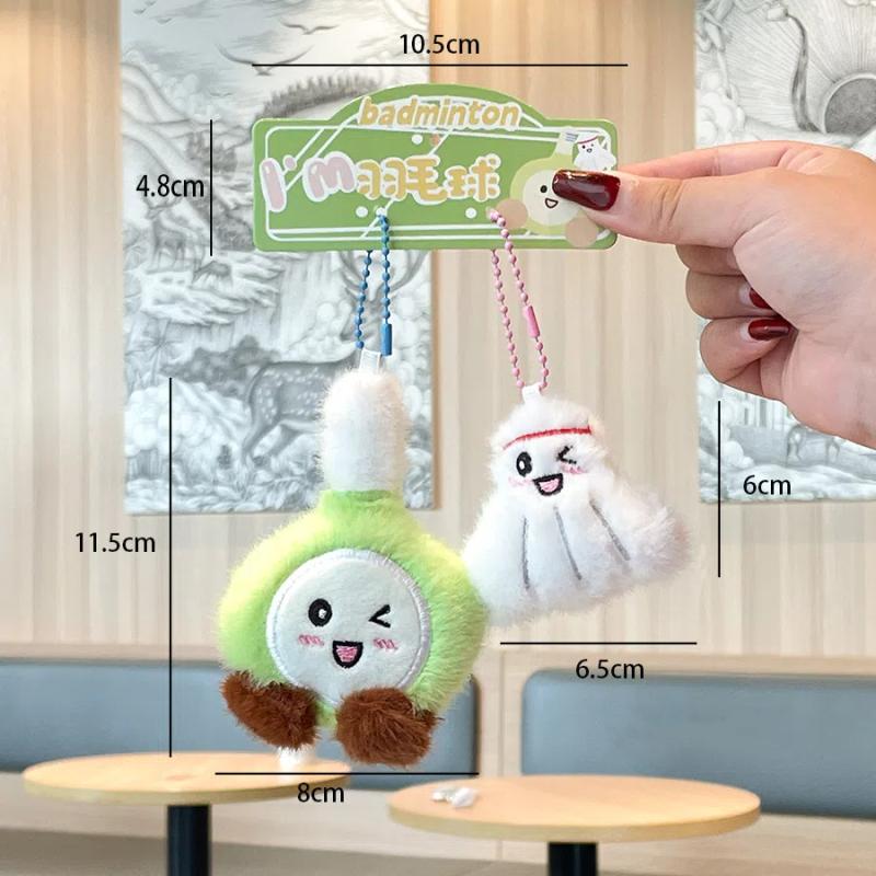 Милый мультяшный бадминтон настольный теннис бильярд ракетка плюшевый брелок держатель для ключей автомобиля подвеска для рюкзака украшение для сумки аксессуары