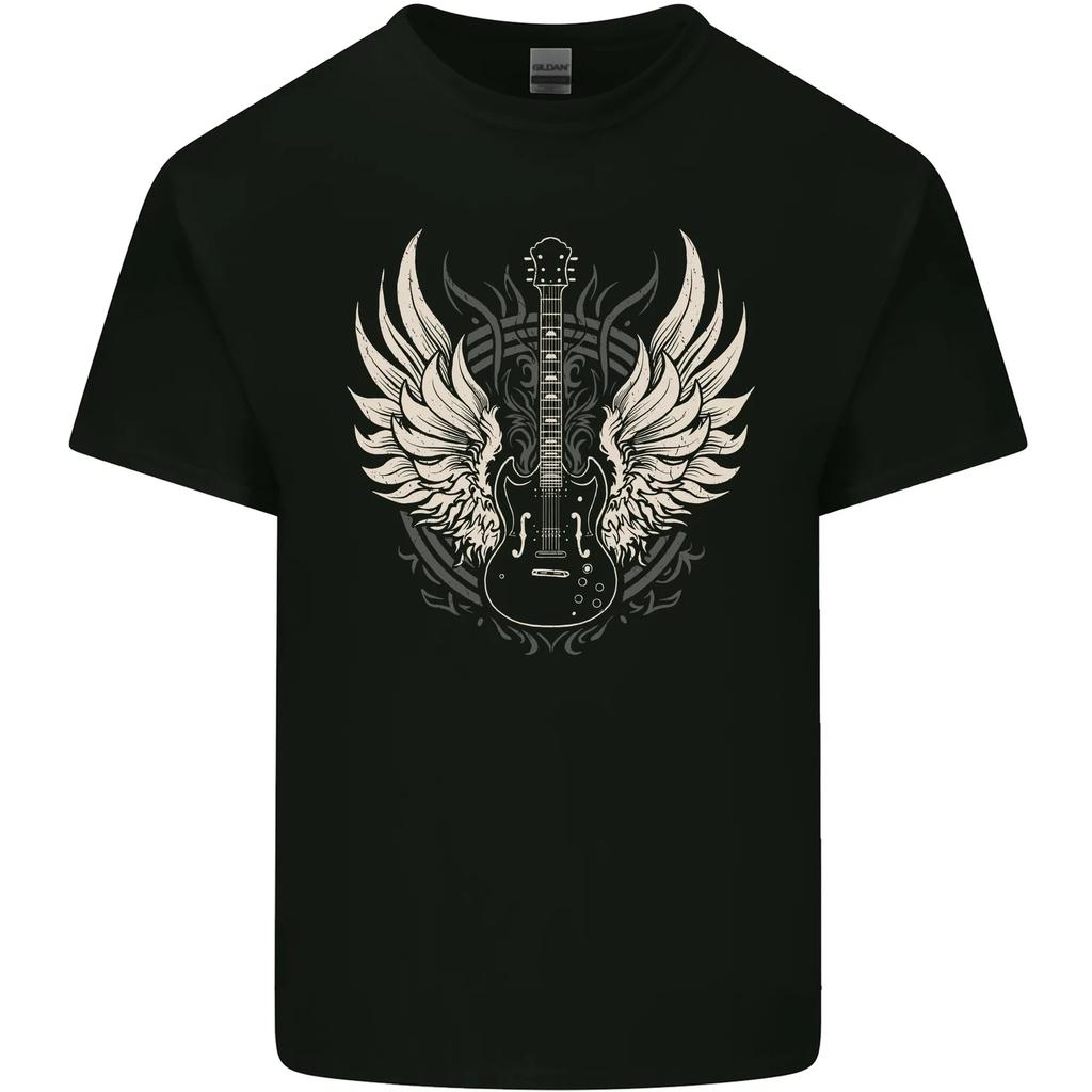 Guitar Wings Rock n Roll Music Heavy Metal Kids T-Shirt Childrens