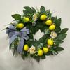 Искусственный лимонный венок для входной двери, пион, гортензия, зеленые листья, венок с ягодами, весенний летний венок для украшения стены, окна, вечеринки