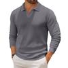 Men's Casual Collared Long-Sleeve Knit Base Layer Top