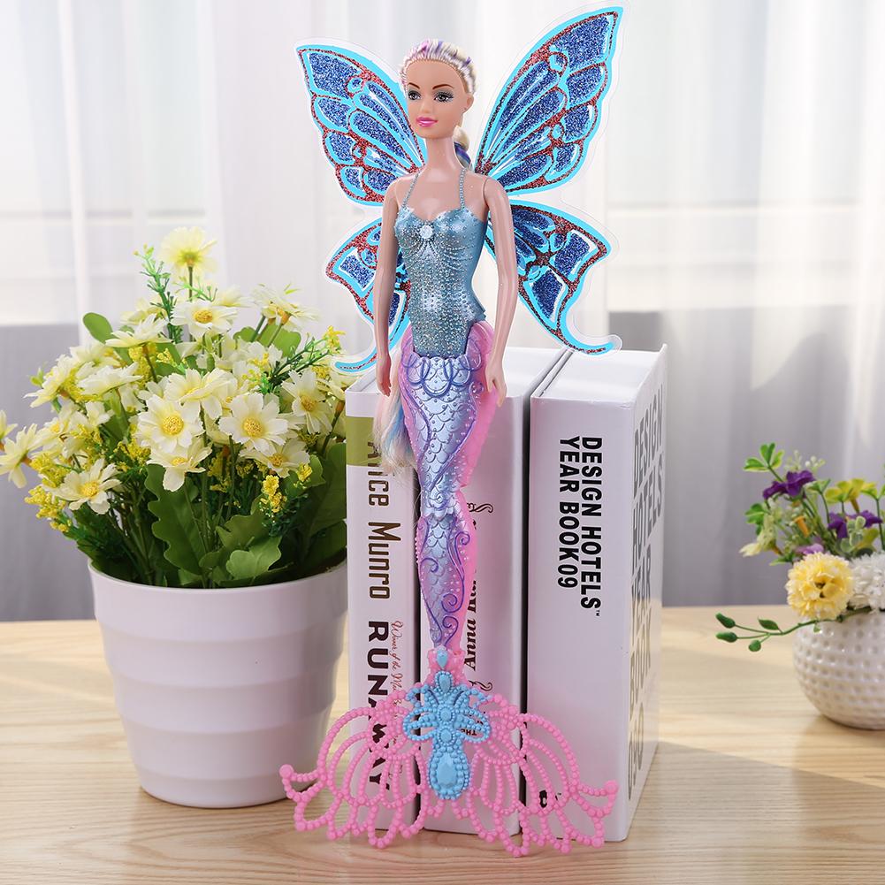 Кукла-русалка для плавания, волшебная классическая игрушка-русалка для девочек с крылом бабочки