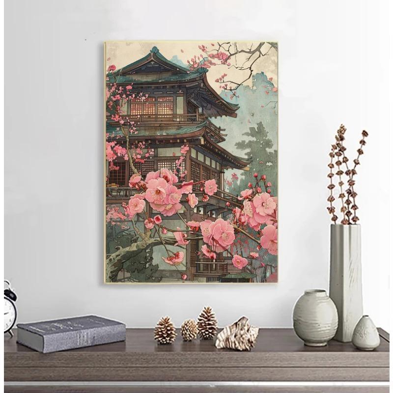 Винтажный постер в стиле Хироси Ёсида Традиционный японский деревенский пейзаж Холст Живопись Настенное искусство Гостиная Домашний декор