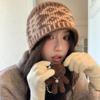 Diamond-shaped versatile bucket hat, cold-proof knitted wool hat, niche pullover hat, fisherman hat with vintage jacquard design