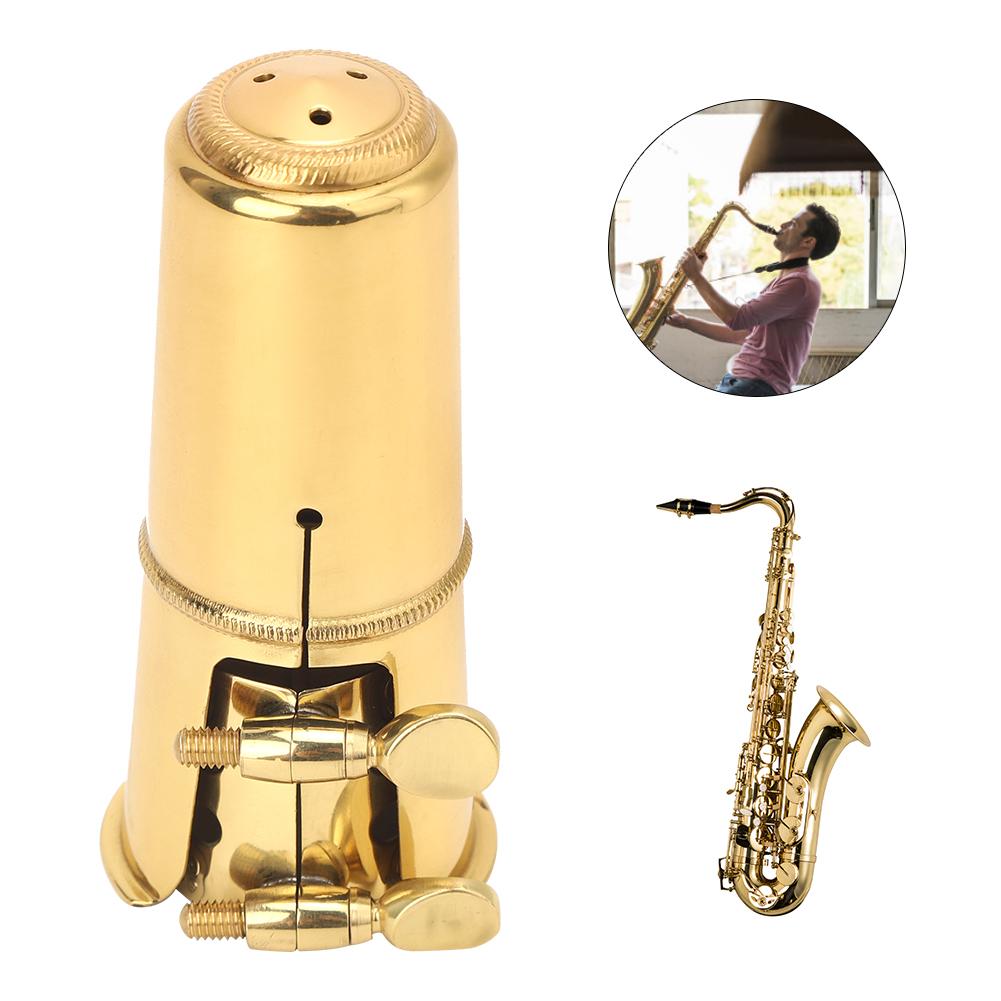 Tenor Saxophone Mouthpiece Metal Clip Cap Golden Musical Instrument Replacement Kit