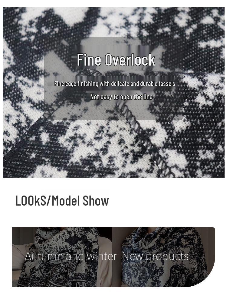 2026 Новый Модный Женский Зимний Шарф: Теплая, Толстая Шаль с Кисточками и Шейный Платок