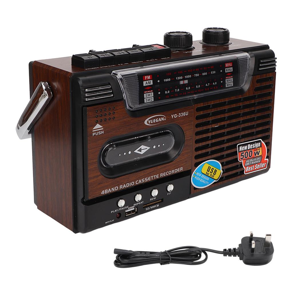 Кассетный плеер AM FM Радио Мощный сигнал Бесшумный Поддержка Карты Памяти и USB Портативная Кассета