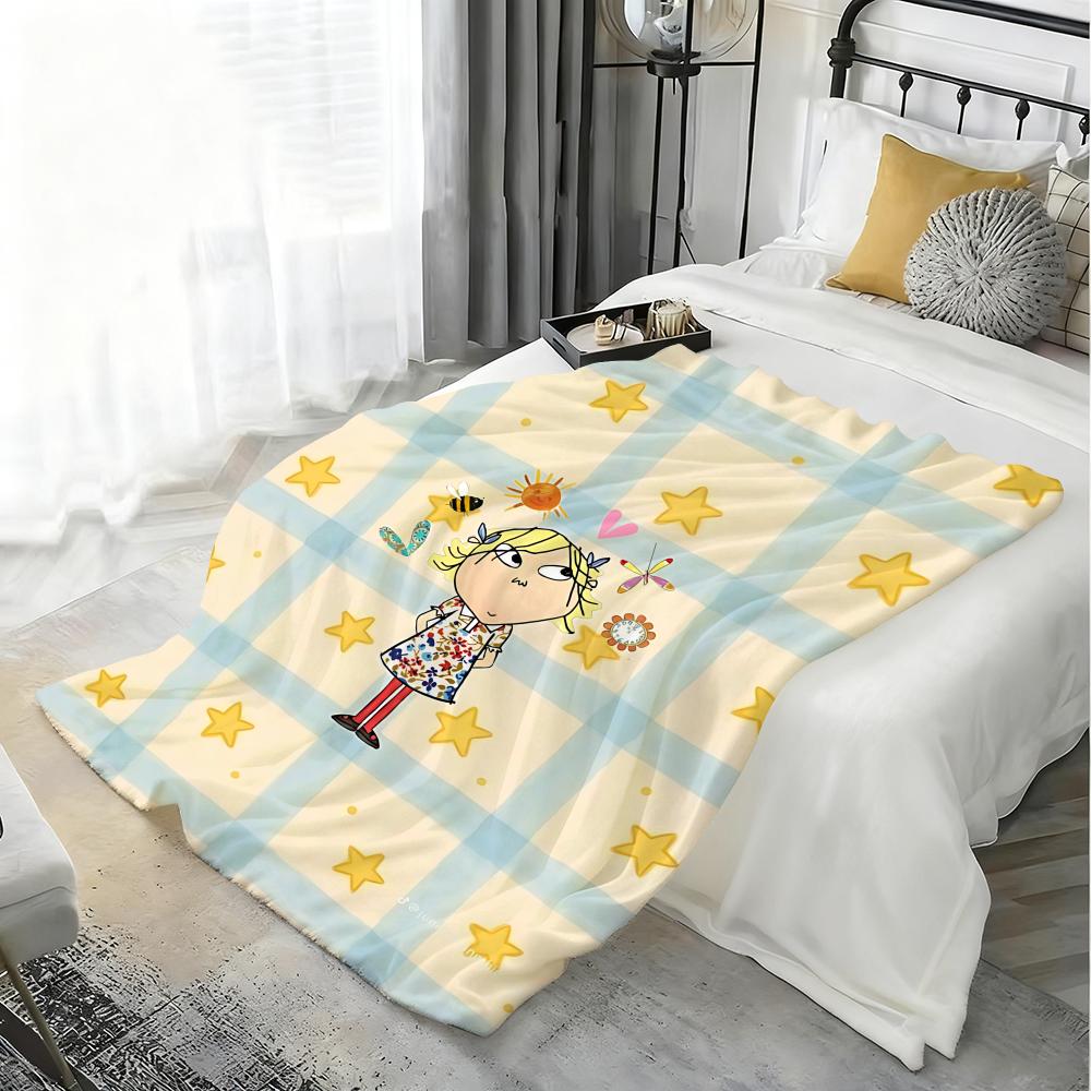 Anime Charlie and Lola Throw Kid-Friendly Flannel Throw Blanket Soft Warm Anti-Static Washable All Season