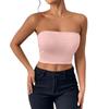 Women's Fashion Sexy Neckless Slimming Tank Top Outer Wear Solid Color Tank Top