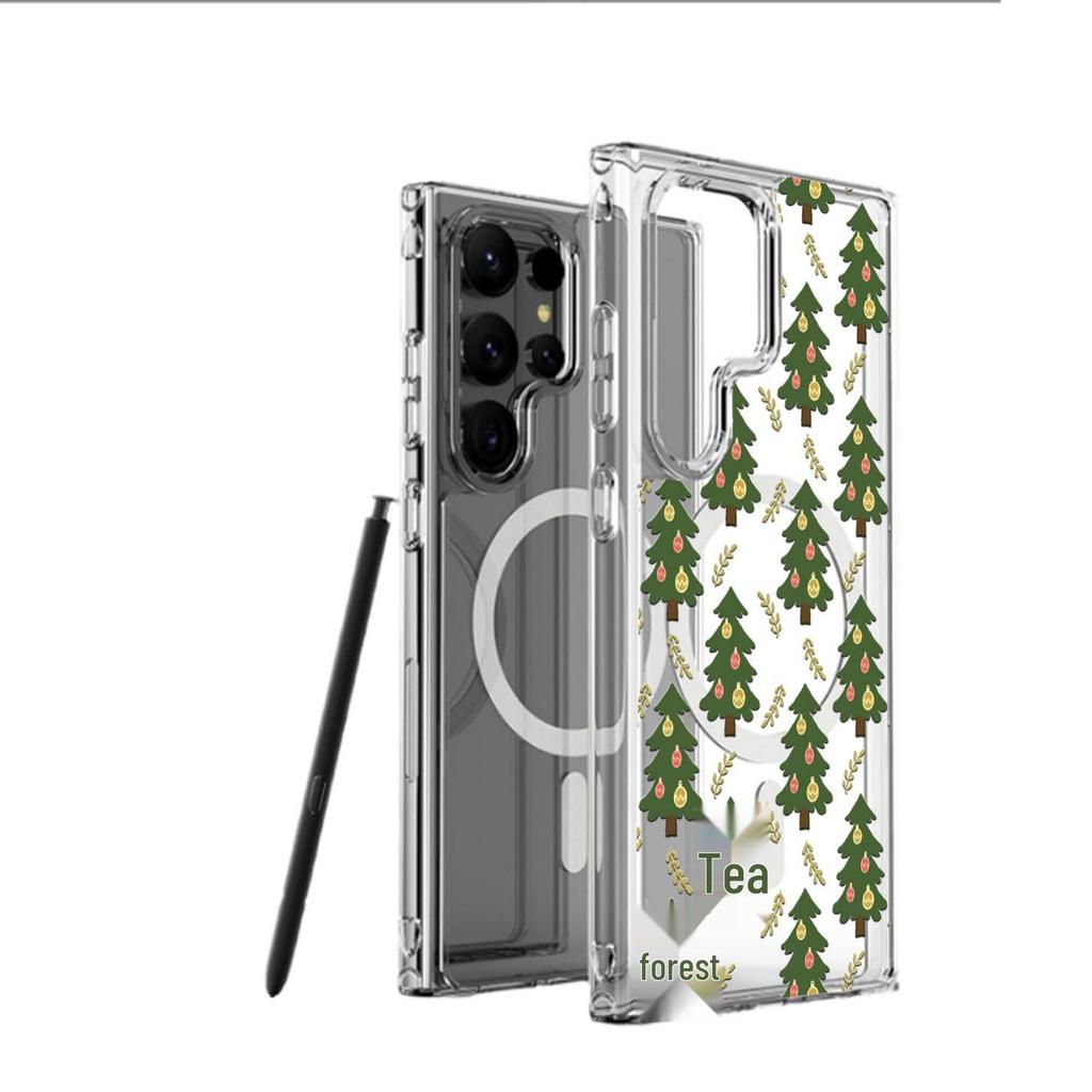 Прозрачный магнитный чехол «Маленькая сосна» для iPhone 15/16/17 Pro Max
