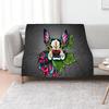 Boston Terrier In Black - Day Of The Dead Sugar Skull Dog Throw Blanket Loose Furrys Single Bed Linens Decorative Throw Blankets