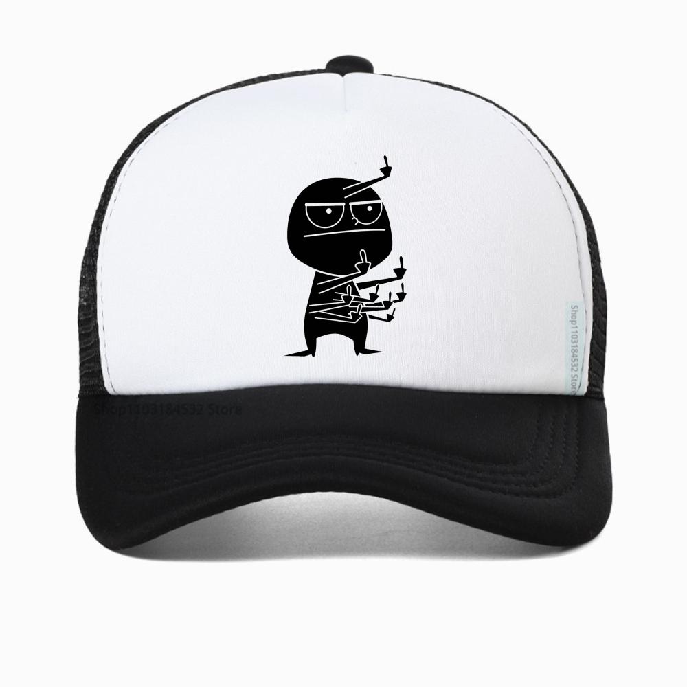 Middle Finger Funny Unisexiac Printed Baseball Cap Unisex Loose Casual Harajuku Hip Hop Mesh Breathable Trucker Hat