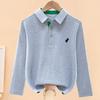 Boys' Autumn Long-Sleeve Cotton Polo Shirt with Turn-Down Collar