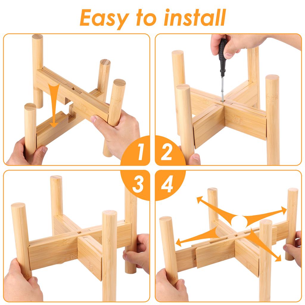 2 шт. Подставка для диспенсера напитков Деревянная Регулируемая Кухонная Настольная Подставка Держатель для Кувшина с Водой для Напитков Подставка для Цветочного Горшка Напольная Подставка для Бонсай