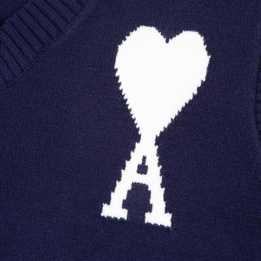 AMI Новый осенне-зимний свитер-жилет для пары с V-образным вырезом без рукавов и надписью «Красное сердце»