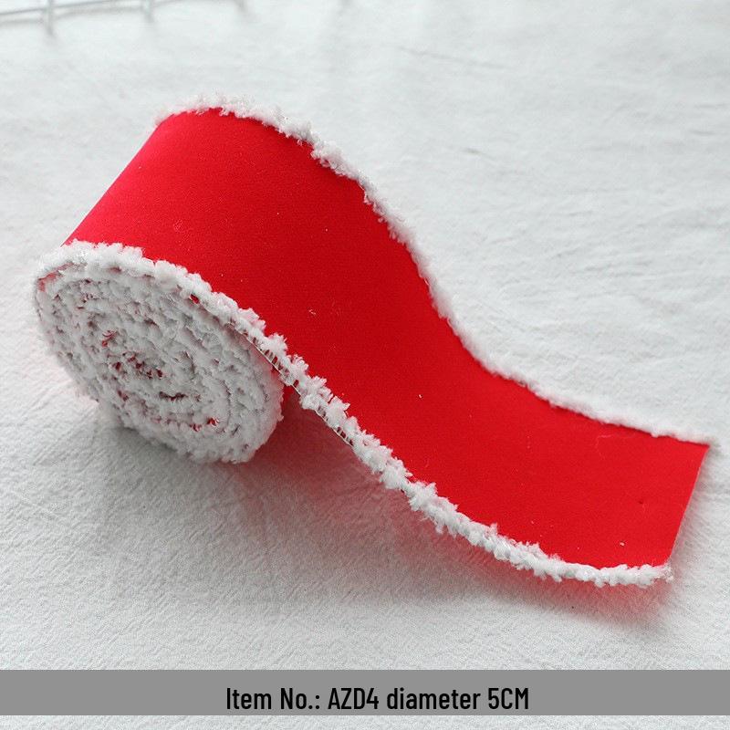 Трансграничная рождественская лента: Белый плюшевый край с дизайном оленя для упаковки и украшения подарочной коробки с подарочной лентой.