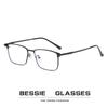 New unisex metal half-frame flat glasses, personalized eyebrows, anti-blue light myopia glasses, can be matched with degrees