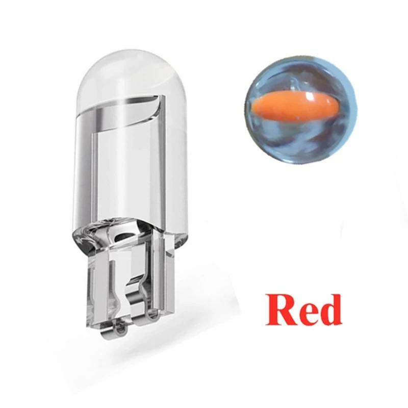 10 Pcs Car LED T10 W5W Canbus Glass COB 6000k Reading Dome Lamp Marker Wedge License PlateLight Bulb