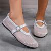 Large Size Mesh Casual Sandals Women Summer Mesh Breathable One Buckle Flat Sandals