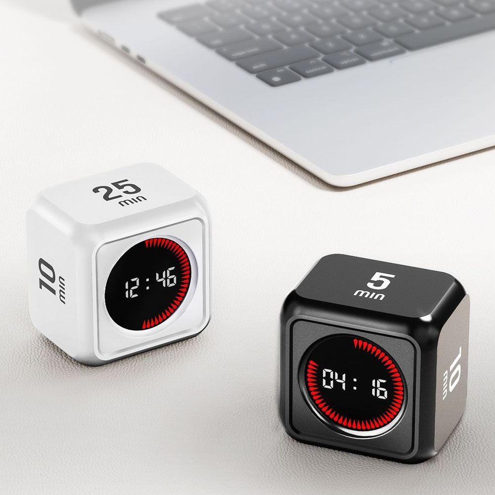 LED Display Gravity Sensing Timer 4 Preset Time Cube Timer Visual Flip Timer  Productivity Tool