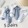Высокое качество5 пар/10 пар Женские милые универсальные дышащие повседневные спортивные свежие короткие носки на все сезоны