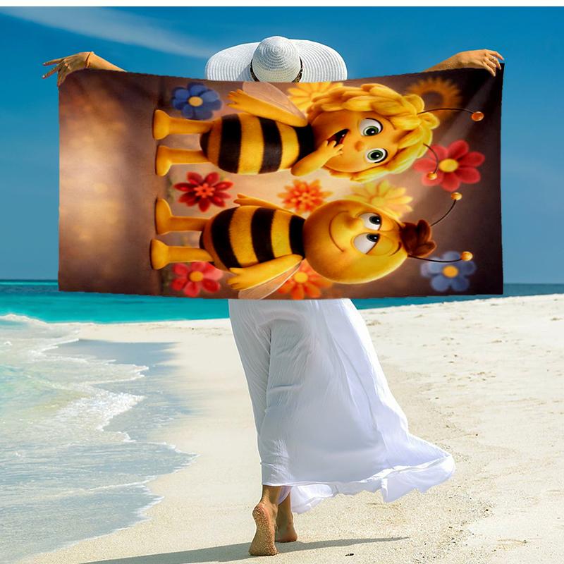 Ultra-Soft Beach Towel with Maya the bee Theme,Ideal for Pool - Camping, Diving - Perfect Travel Essential, Vibrant Beach Towel.