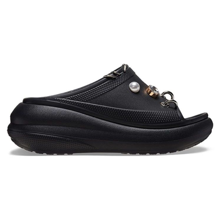 Crocs Модные Универсальные Простые Удобные Шлепанцы Женская Обувь Черный 210081-001