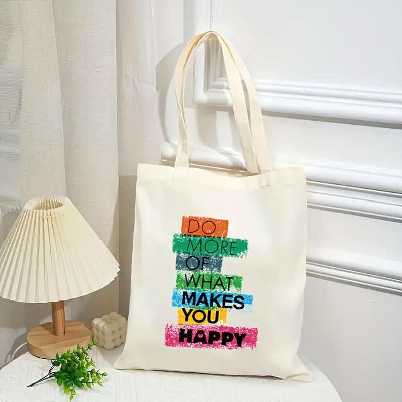 Colorful Letter Canvas Women Tote Bags Ladies Shoulder Handbag Shopping Bag Reusable Fashion Girl Handbags Gifts