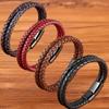 19/21/23 см мужской кожаный веревочный браслет винтажные ручные парные украшения черный коричневый красный синий стильные повседневные браслеты для мужчин