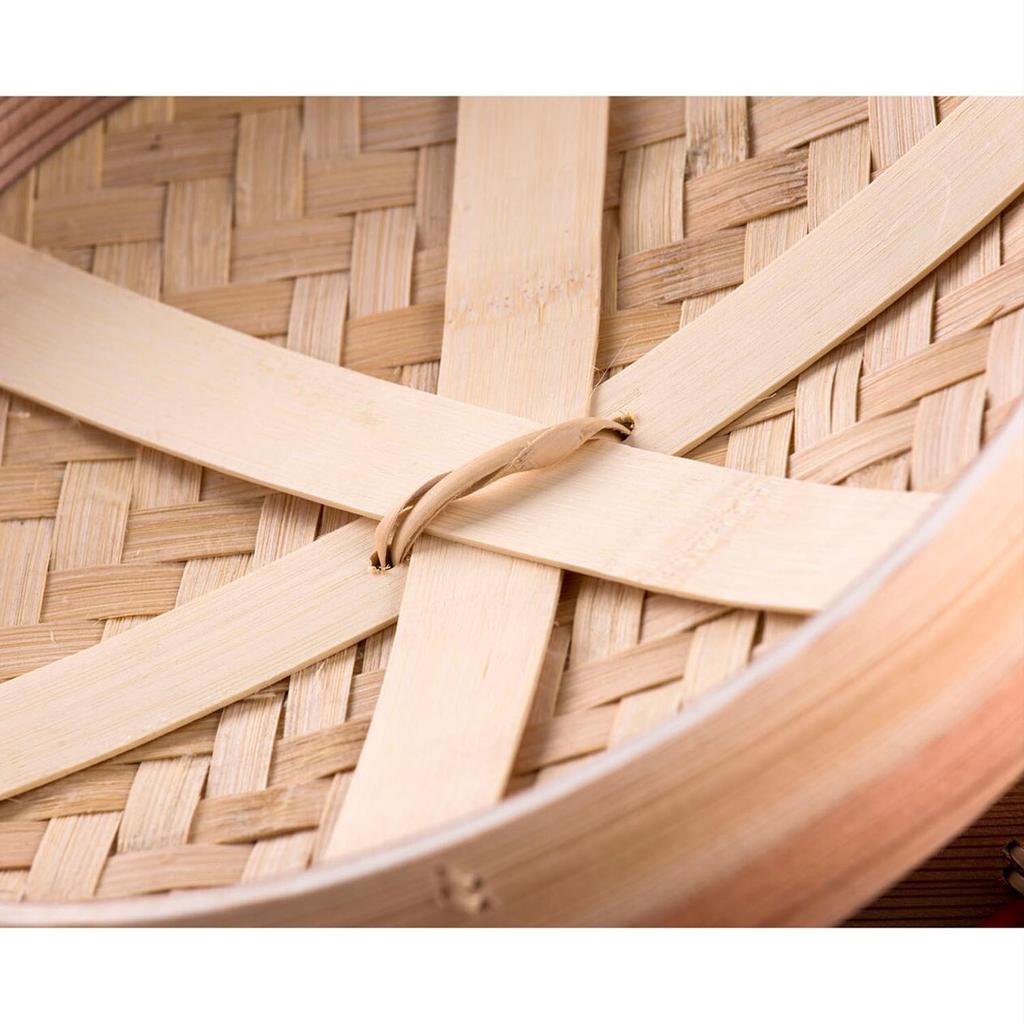 Wooden Cedar Bamboo Steamer Basket Handle 5-6L Capacity Gas Induction Ready for Dumpling Baby Bao Dim Sum Rice Potsticker
