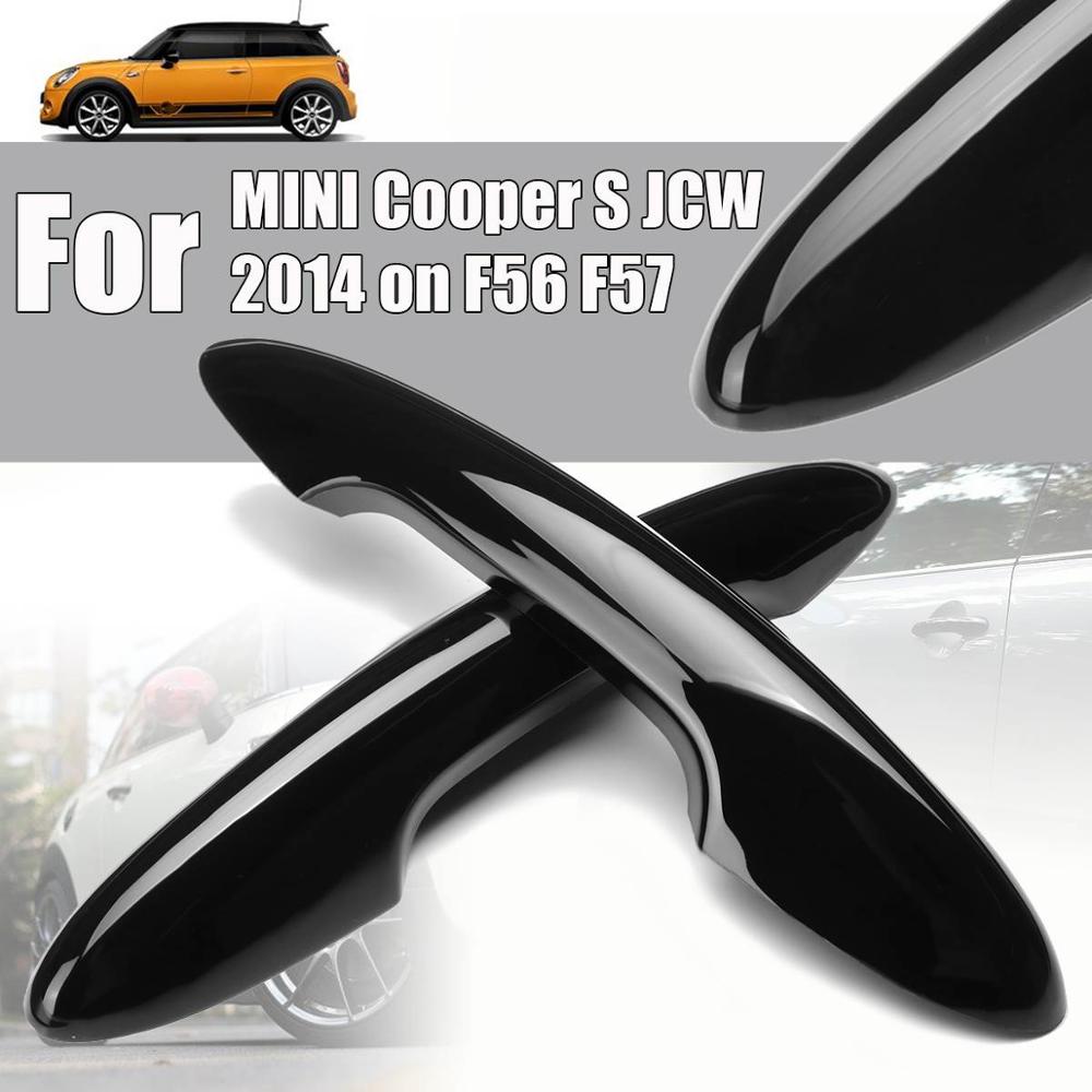 2Pcs Car Door Handle Cover Trim For BMW For Mini For Cooper S F56 F57 Gloss Auto Exterior Part Cover