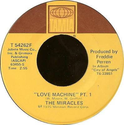 7-дюймовая пластинка MIRACLES - Love Machine T54262F TAMLA 1975 США Соул/Фанк Б/у