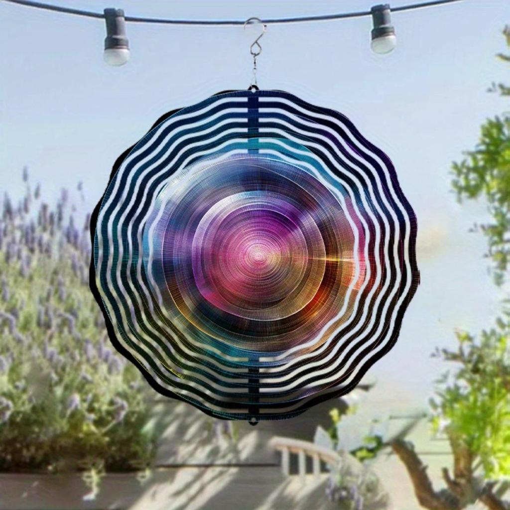 10 Inch Hanging Wind Spinner with Starry Sky Design Unique Outdoor Wind Chime for Balcony Garden Decor 360 Rotating Hook No Batteries Needed