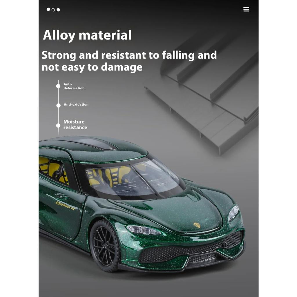 Модель суперкара Koenigsegg Gemini Gt из сплава в масштабе 1/32, Модель-симуляция транспортного средства, Коллекция со звуком и светом, Детская игрушка, Подарки