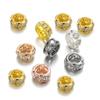 20pcs/lot Rhinestone Spacer Copper Beads Crystal Rondelles Metal Beads For DIY Jewelry Making Suppiles
