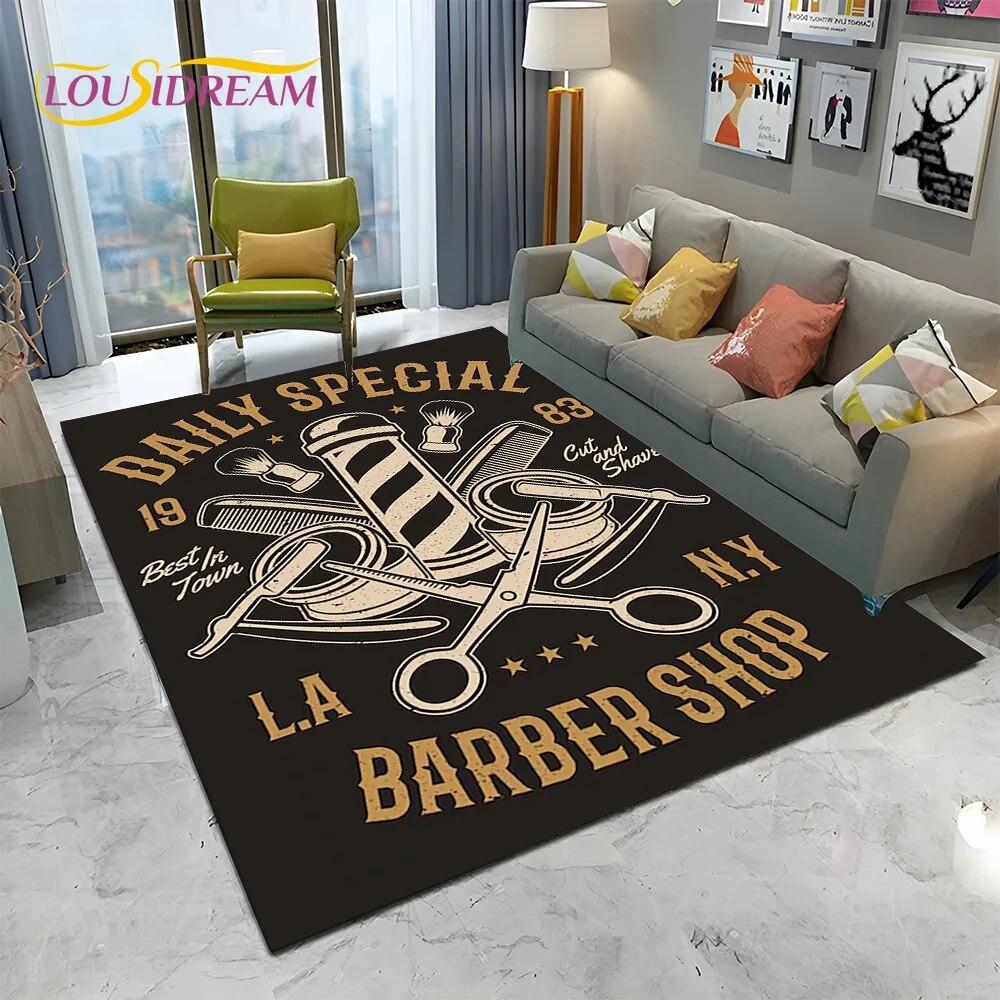 Вывеска для парикмахерской, 3D череп, винтажный HD ковер, ковер для дома, гостиной, спальни, дивана, коврик для двери, декор, детский коврик, нескользящий напольный коврик