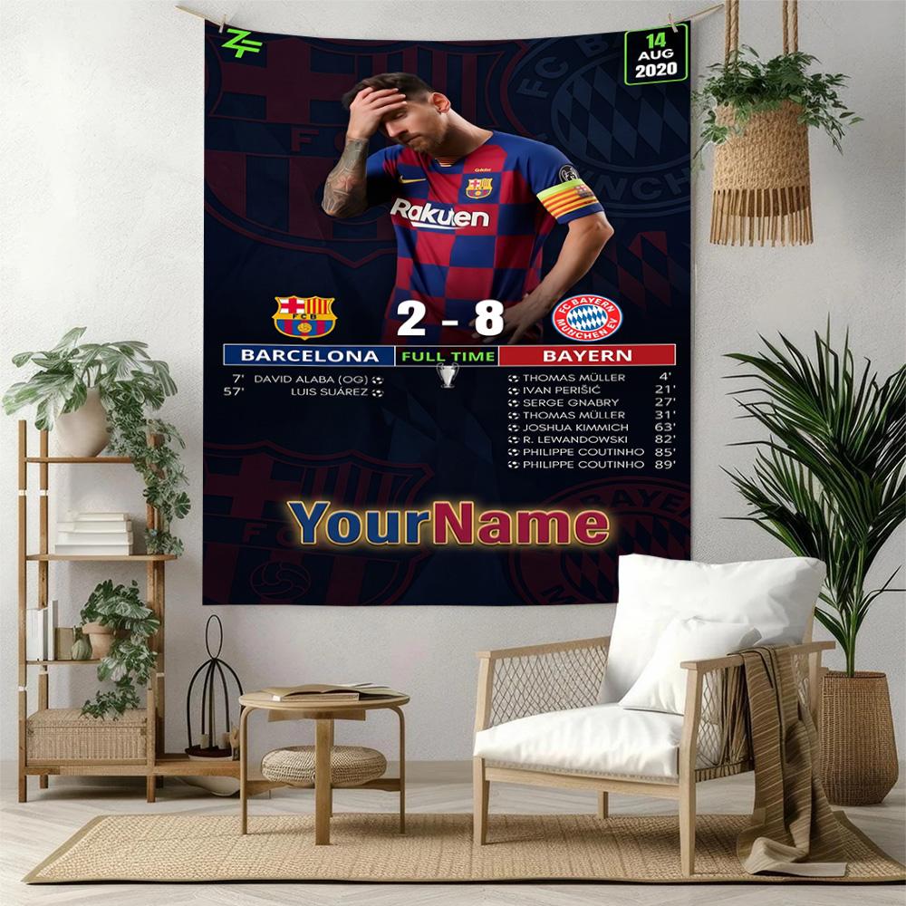Bayern Munich Custom Your Name Wall Decor Tapestry Art For Pet Memorial Birthdaywedding Party Backdrop Family Gift