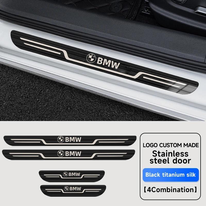Stainless Steel Door Entry Scuff Plate Threshold Protector Trim M Performance Anti-Scratch Sill Guard for BMW X5 E53 E70 F15 G05 RF6