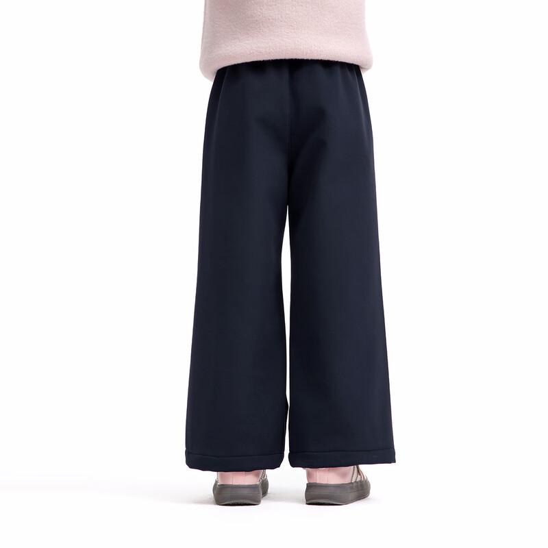 Xiaoyiman Girls' Heart Embroidered Aurora Fleece Winter Pants
