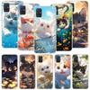 Мультяшный Милый Кот Рыба Эстетичный Чехол Для Телефона Для Samsung Galaxy A52 A32 A22 A12 A02S A50S A30S A51 A31 AA71 Note 20 Ultra 10 S10 P