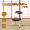 Takeda Corporation Folding Chair with Low [Folding/pipe Chair/kitchen Chair] Backrest, Type, Office, Steel/metal, Brown/beige