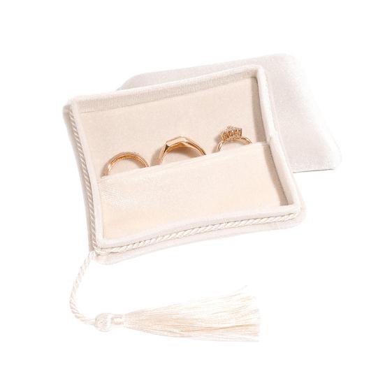 Бархатная шкатулка для украшений Маленький дорожный футляр для украшений с кисточкой Женский портативный органайзер для украшений для колец, браслетов, серег