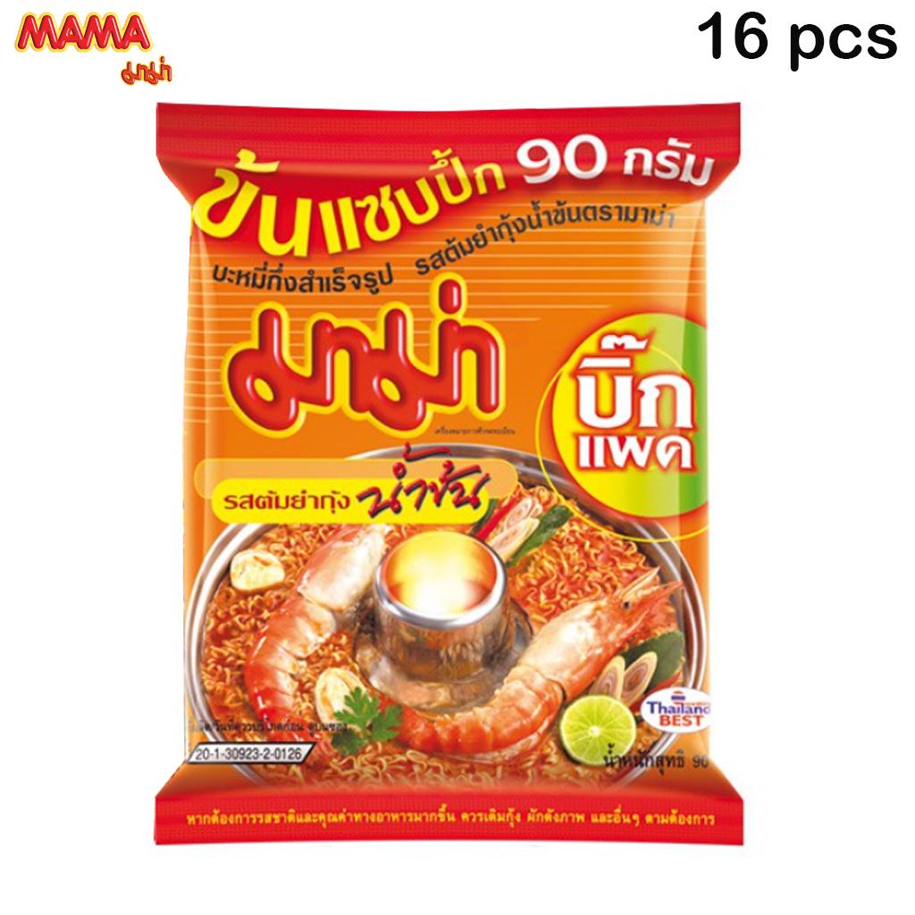 MAMA Instant Noodles Shrimp Creamy Tom Yum Flavour (Big Pack) 90 G X 4 Pcs / 8 Pcs / 16 Pcs - Thai Food