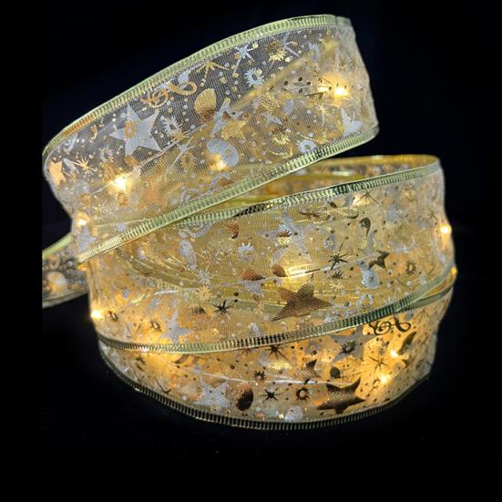 Прочный рождественский светодиодный гирляндный светильник, романтическая подарочная упаковка, безопасная рождественская крытая наружная декоративная лента с лампой