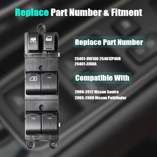 Suitable for Nissan Sylphy Main Driving Side Window Control Switch 25401 ZJ60A Black