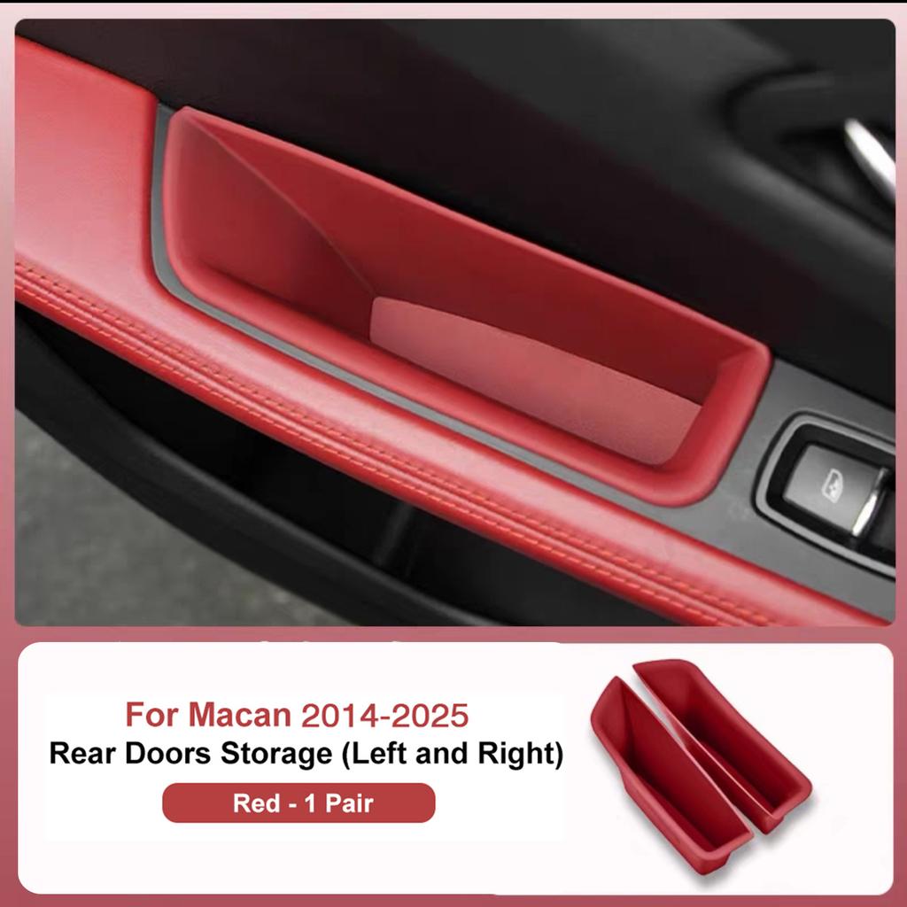 AABKV1 For Porsche Cayenne Macan Car Door Handle Storage Box Front Rear Door Organizer Keys Phone Holder LHD Auto Interior Accessories